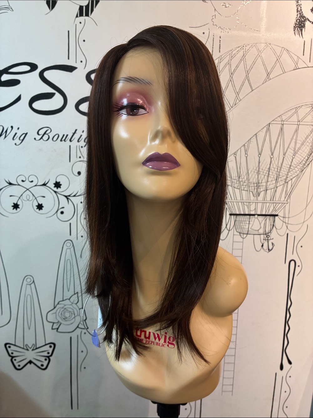 Women's Dark Brown Straight Wig - Sleek Layered Style